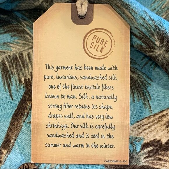Caribbean Hawaiian Aloha Teal Blue Tiki Hut Button Down Silk Shirt Size 4XB - Picture 8 of 12